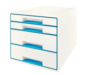 Leitz WOW CUBE (4 zásuvky) Zásuvkový box bílo-světle modrá