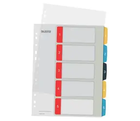 Leitz Cosy A4 Celoplastové rejstříky popisovatelné na počítači 1-5 / doprodej