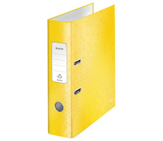 Leitz 180° WOW Polaminovaný pákový pořadač A4 80mm žlutá / až 600 listů A4