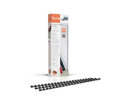 PEACH vazací hřbet 21 Rg A4 6mm černý plast 100ks