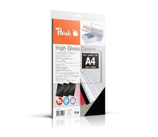 PEACH vazací zadní obaly A4 250g-m2 černé vysoký lesk 25 ks