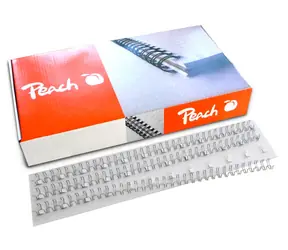 PEACH vazací hřbet drátěný 3:1" Easy-Wire 34 smyček A4 8mm 100ks stříbrná
