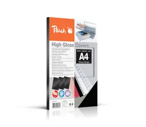 PEACH vazací lesklé přední desky 250 g-m2 A4 černé100ks