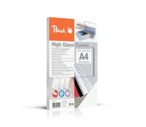 PEACH vazací přední desky 250 gm2 A4 lesklé bílá 100ks