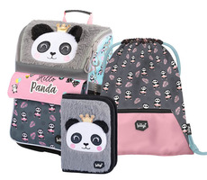 BAAGL SET 3 - Školní set Zippy Panda / aktovka / penál / sáček