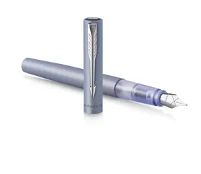 PARKER Vector XL Silver Blue hrot M / plnicí pero / barva náplně: modrá