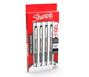 Sharpie S-Gel 0.7 mm 4 ks / Gelové pero / barva náplně: černá/modrá