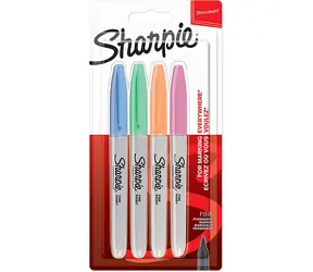 Sharpie Fine Popisovač permanentní pastelové barvy / kulatý hrot F / 4ks 