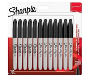 Sharpie Popisovač permanentní černá 12ks / kulatý hrot F
