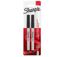 Sharpie Popisovač permanentní černá 2ks / špičatý hrot / velmi tenký