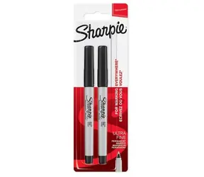 Sharpie Popisovač permanentní černá 2ks / špičatý hrot / velmi tenký