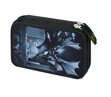 BAAGL Školní penál dvoupatrový Batman Dark City / 19.5x12.5x5.5cm