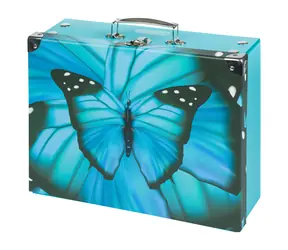 BAAGL Skládací školní kufřík Butterfly s kováním / 32.5 x 10.5 x 26 cm
