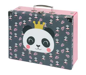 BAAGL Skládací školní kufřík Panda s kováním / 32.5 x 10.5 x 26 cm