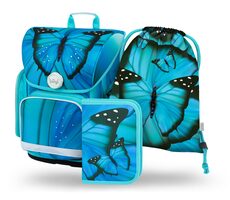 BAAGL SET 3 - Školní set Ergo Buterfly / aktovka / penál / sáček
