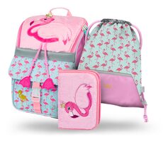 BAAGL SET 3 - Školní set Zippy Plameňák / aktovka / penál / sáček