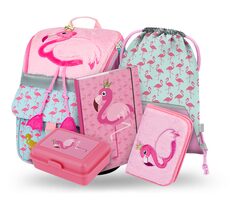 BAAGL SET 5 - Školní set Zippy Plameňák / aktovka / penál / sáček / desky / box