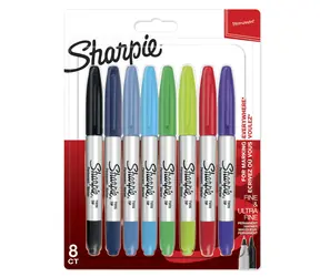 Sharpie Twin Tip Popisovače permanentní mix barev 0.5/0.9mm 8ks