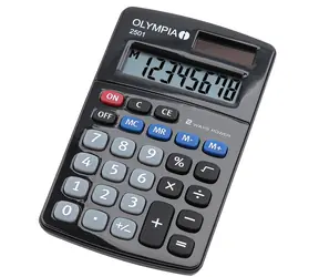Olympia 2501 / kalkulačka / 8 místný displej / baterie & solární článek