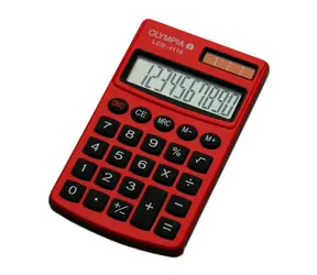 Olympia LCD 1110 červená / kalkulačka / 10 místný displej / baterie & solární panel