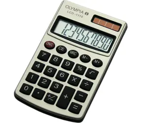 Olympia LCD 1110 stříbrná / kalkulačka / 10 místný displej / baterie & solární článek