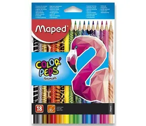 MAPED Pastelky trojboké Color'Peps Animals 18ks