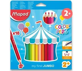 MAPED Pastelky trojboké Jumbo Color'Peps 18ks