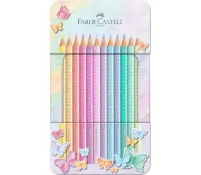 Faber-Castell Pastelky Sparkle v plechové krabičce - 12 barev