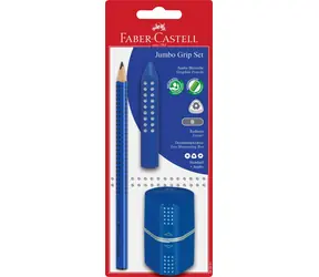 Faber-Castell Grafitová tužka Grip Jumbo s příslušenstvím modrá / Tvrdost B