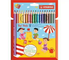 STABILO® Trio thick sada 18 pastelek s ořezávátkem