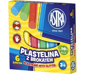 ASTRA Plastelína se třpytkami 6 barev