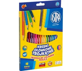 ASTRA Pastelky trojboké 18ks s ořezávátkem