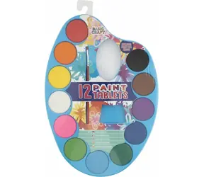 GRAFIX Paleta s vodovými barvami a štětcem Modrá