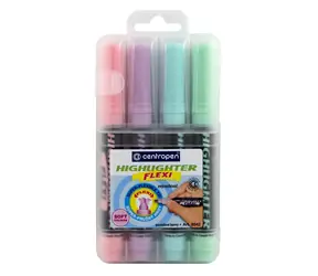 CENTROPEN Zvýrazňovače Flexi Pastel 4ks