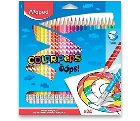 MAPED Pastelky trojboké Color'Peps Oops s pryží 24ks