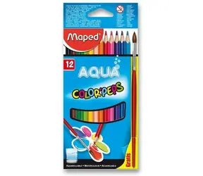 MAPED Trojhranné pastelky Aqua Color'Peps 12ks + štětec