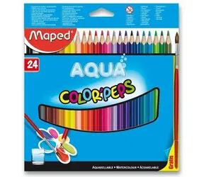 MAPED Trojhranné pastelky Aqua Color'Peps 24ks + štětec