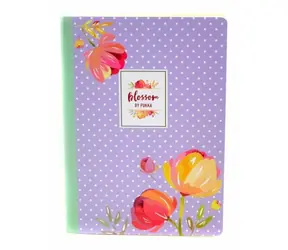 PUKKA Školní sešit A5 Blossom lila / Formát: A5 / Počet stránek: 40 / Linka (8 mm)