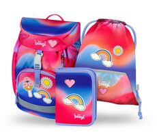 BAAGL SET 3 - Školní set Airy Hippie: batoh / penál / sáček