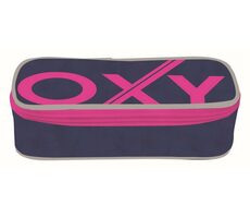 OXYBAG Školní penál etue komfort jednopatrový Blue Line Pink