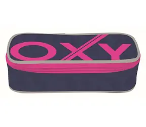 OXYBAG Školní penál etue komfort jednopatrový Blue Line Pink
