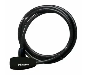 Master Lock 8154EURD / Ocelové lanko s integrovaným zámkem na klíč - 180 cm