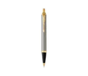 Parker Im Brushed Metal Gold Trim Medium / kuličkové pero / barva náplně: modrá