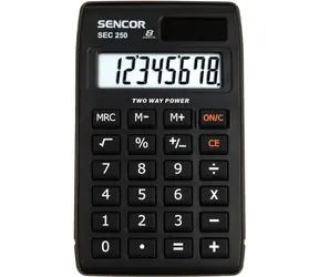 SENCOR SEC 250 / Kalkulačka / 8 místný LCD displej / 1xLR1130