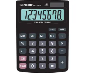 SENCOR SEC 320 / Kalkulačka / 8 místný LCD displej / 1xLR1130