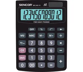 SENCOR SEC 340 / Kalkulačka / 12 místný LCD displej / 1xLR1130