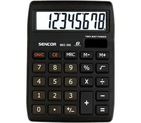 SENCOR SEC 350 / Kalkulačka / 8 místný LCD displej / 1xLR1130