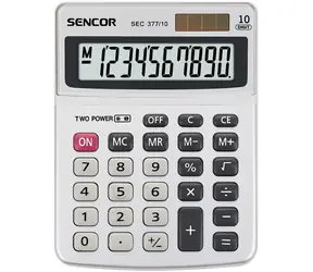 SENCOR SEC 377/10 / Kalkulačka / 10 místný LCD displej / 1xLR41