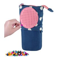 PIXIE CREW Pop Up pouzdro/penal modré s bílým puntíkem / malý panel / od 6 let