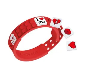 PIXIE CREW Romantický pixelový náramek lásky tématický červený / od 6 let